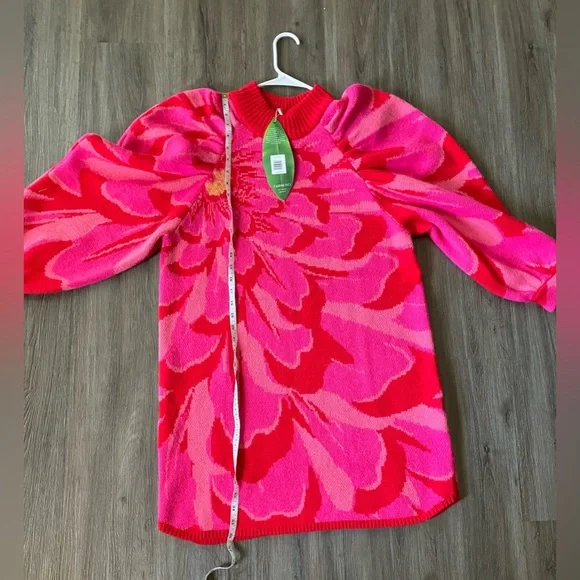 FARM Rio Bold Flowers Knit Mini Dress Large - Picture 4 of 5
